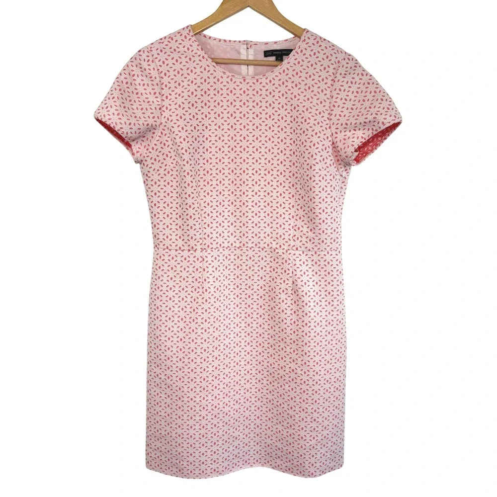 Brooks Brothers‎ 346 Pink Eyelet Sheath Dress Preppy Coquette Garden Work 14